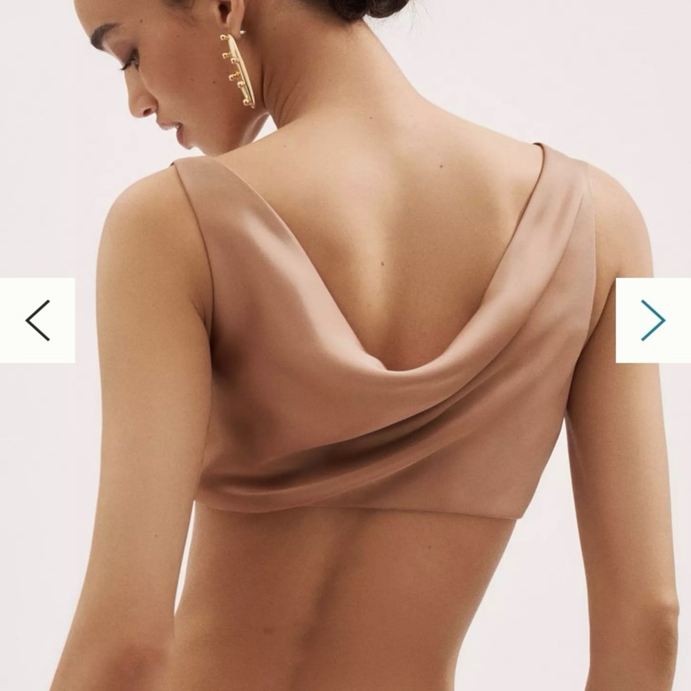 Sleek Satin Crop Top - Picture 2 of 10